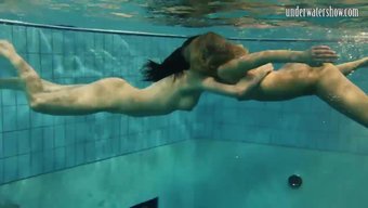 Teens In Bikini Genießen Einen Pooltag Ohne Deckung