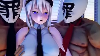 Große Natürliche Titten Und Ein Großer Schwanz In 3d-Hentai